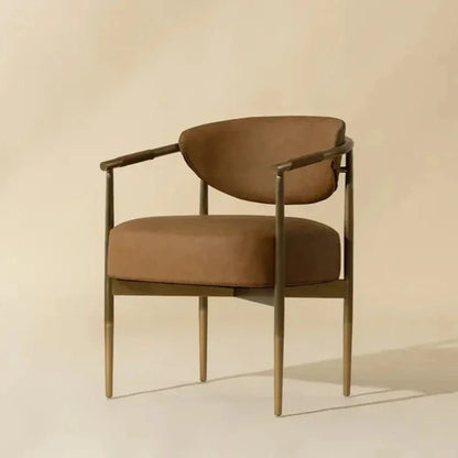 Heloise Leather Dining Armchair - LOOMLAN - SUNPAN - Dining Chairs