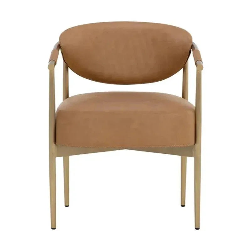 Heloise Leather Dining Armchair - LOOMLAN - SUNPAN - Dining Chairs