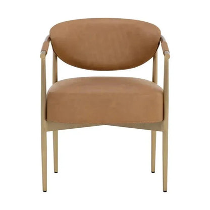 Heloise Leather Dining Armchair - LOOMLAN - SUNPAN - Dining Chairs