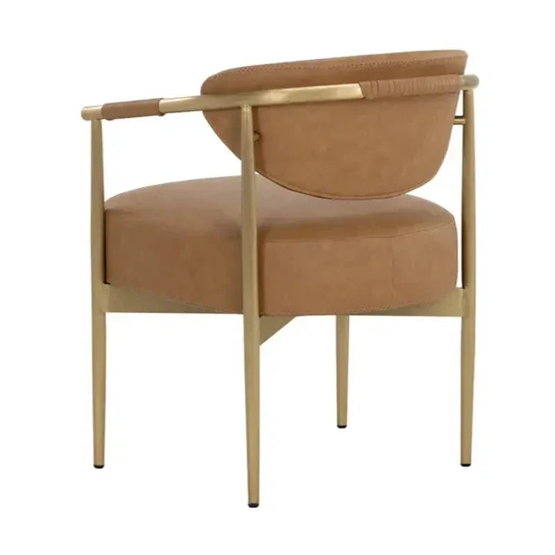 Heloise Leather Dining Armchair - LOOMLAN - SUNPAN - Dining Chairs