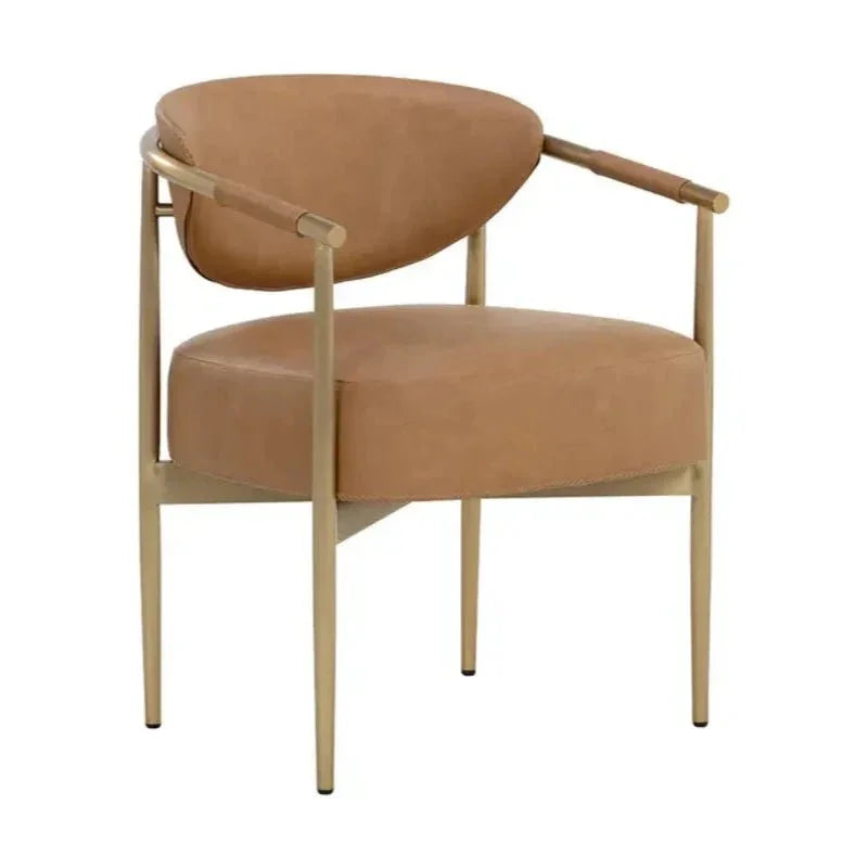 Heloise Leather Dining Armchair - LOOMLAN - SUNPAN - Dining Chairs