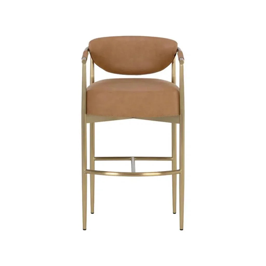 Heloise Leather Handsome Barstool - LOOMLAN - SUNPAN - Bar Stools