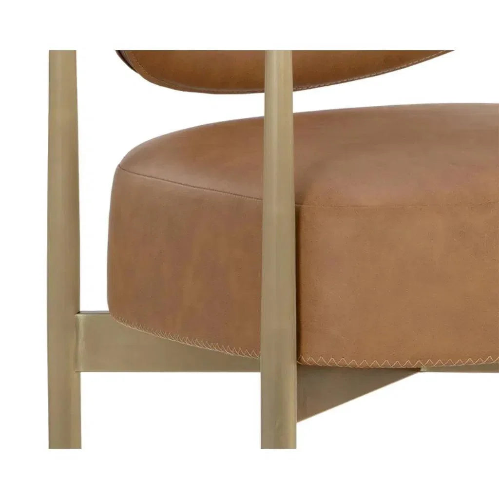 Heloise Leather Handsome Barstool - LOOMLAN - SUNPAN - Bar Stools