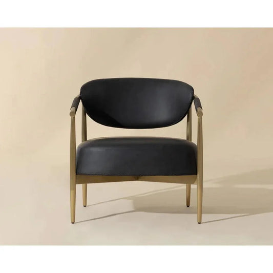 Heloise Leather Handsome Lounge Chair - LOOMLAN - SUNPAN - Accent Chairs