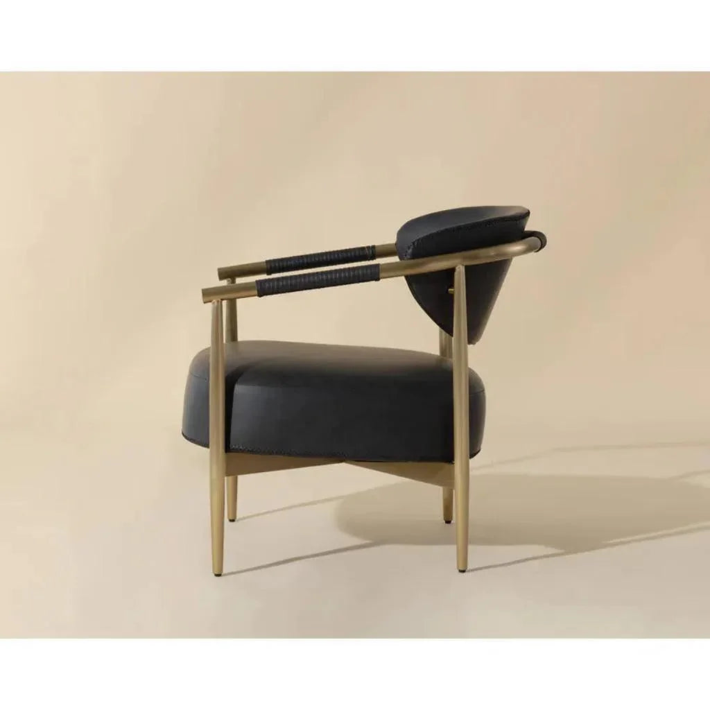 Heloise Leather Handsome Lounge Chair - LOOMLAN - SUNPAN - Accent Chairs