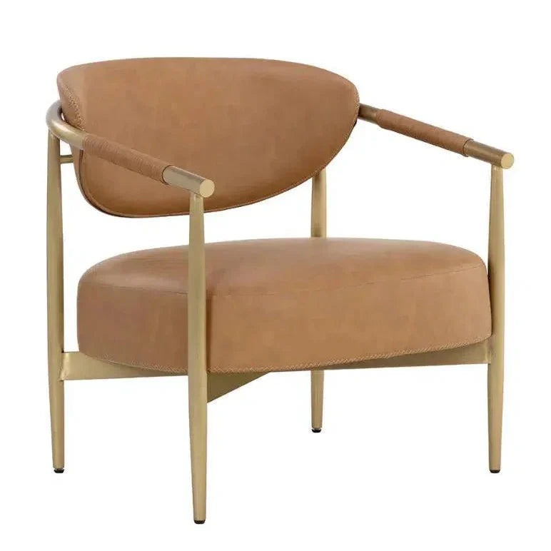 Heloise Leather Handsome Lounge Chair - LOOMLAN - SUNPAN - Accent Chairs