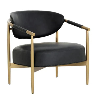 Heloise Leather Handsome Lounge Chair - LOOMLAN - SUNPAN - Accent Chairs