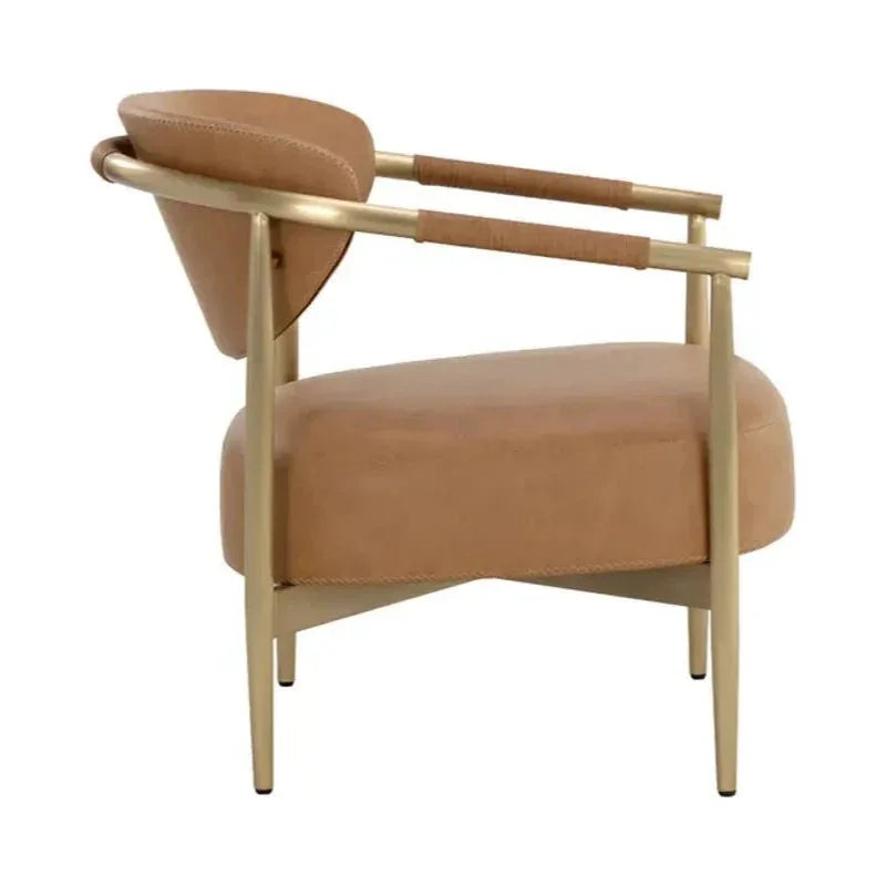 Heloise Leather Lounge Chair-Lounge Chairs-SUNPAN-LOOMLAN