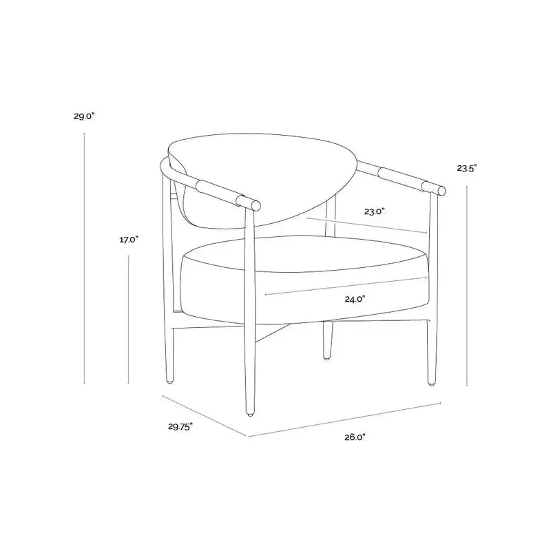 Heloise Leather Lounge Chair-Lounge Chairs-SUNPAN-LOOMLAN