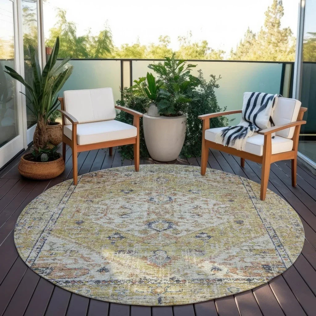 Helsinki Gold Washable Indoor-Outdoor Rug-Outdoor Rugs-LOOMLAN Rugs-LOOMLAN