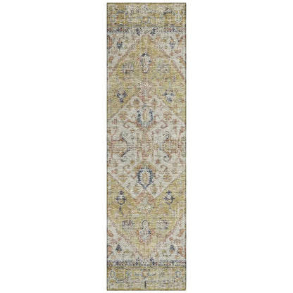 Helsinki Gold Washable Indoor-Outdoor Rug-Outdoor Rugs-LOOMLAN Rugs-2'3" x 7'6"-LOOMLAN