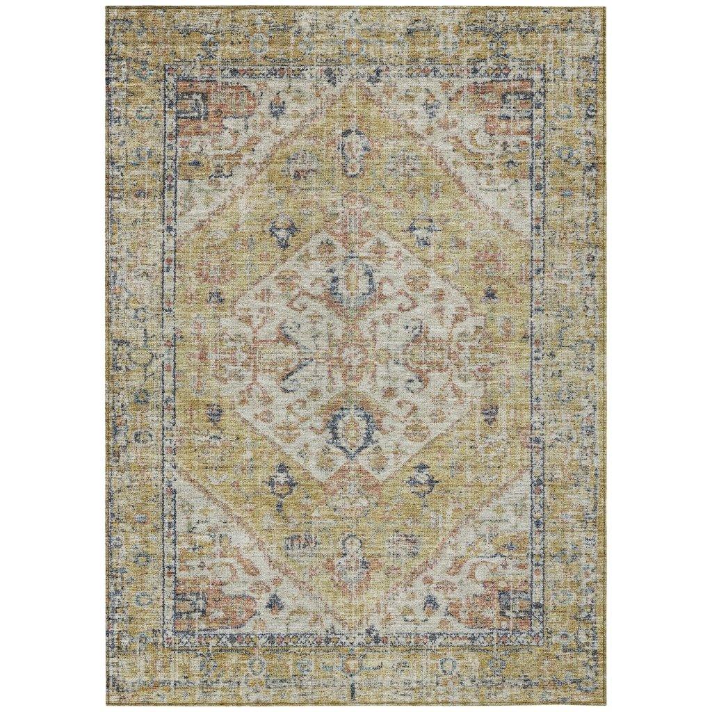 Helsinki Gold Washable Indoor-Outdoor Rug-Outdoor Rugs-LOOMLAN Rugs-2'6" x 3'10"-LOOMLAN