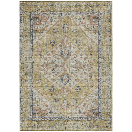 Helsinki Gold Washable Indoor-Outdoor Rug-Outdoor Rugs-LOOMLAN Rugs-2'6" x 3'10"-LOOMLAN
