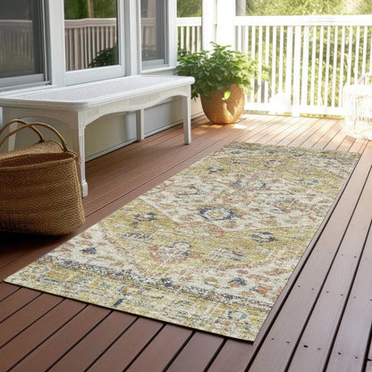 Helsinki Gold Washable Indoor-Outdoor Rug-Outdoor Rugs-LOOMLAN Rugs-LOOMLAN