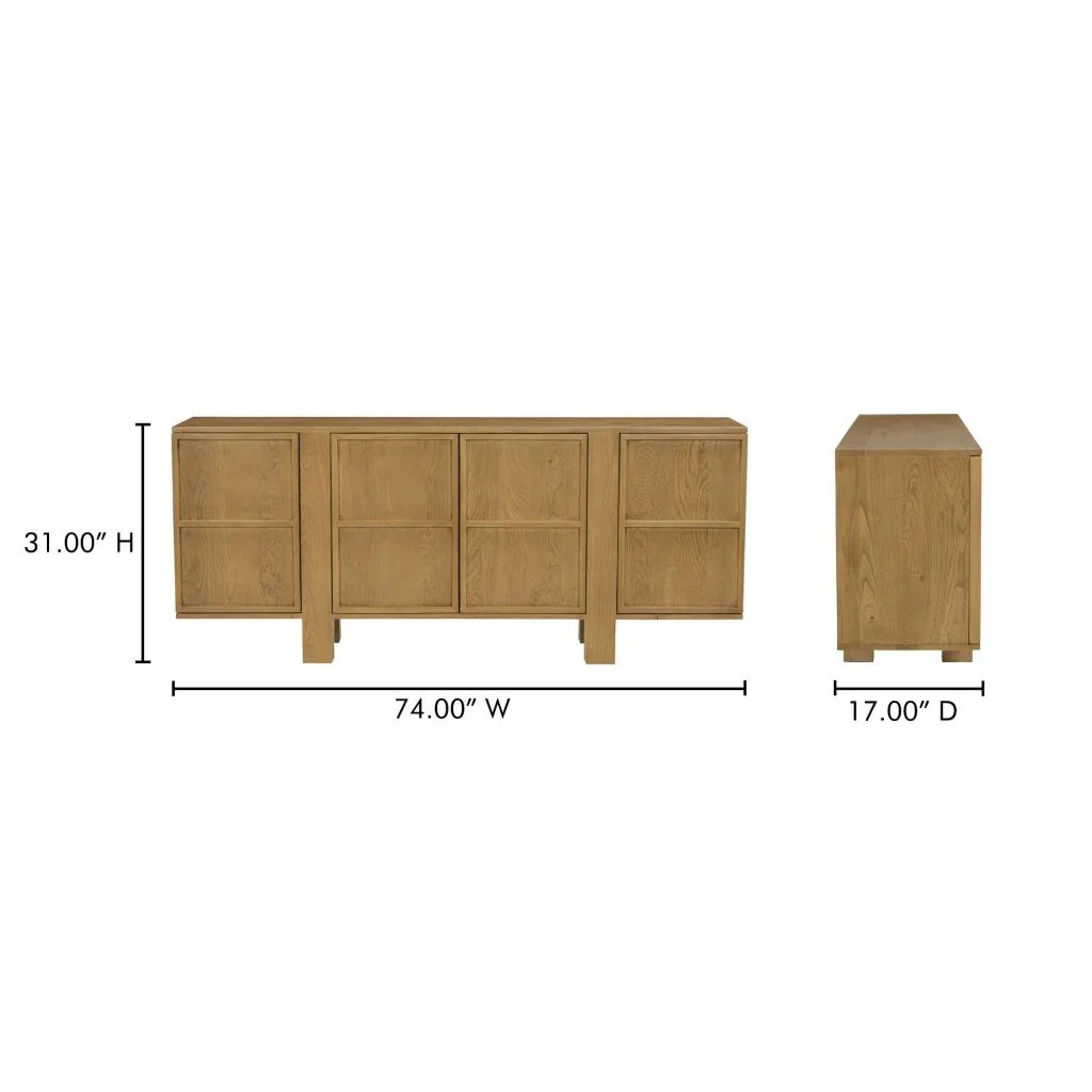 Henley Brown Solid Oak Ample Storage Sideboard - LOOMLAN - Moe's Home - Sideboards