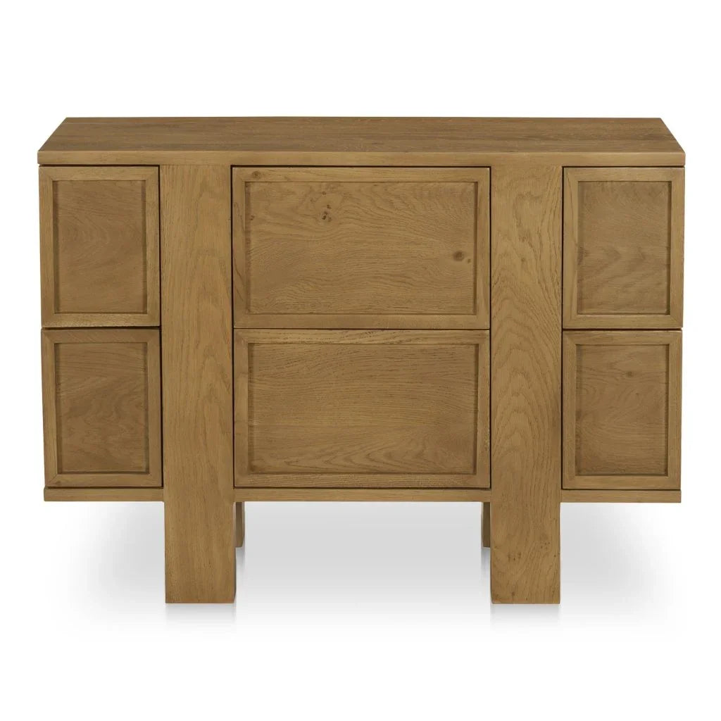 Henley Brown Solid Oak Drawer Nightstand - LOOMLAN - Moe's Home - Nightstands