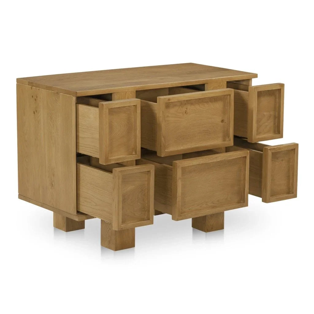 Henley Brown Solid Oak Drawer Nightstand - LOOMLAN - Moe's Home - Nightstands