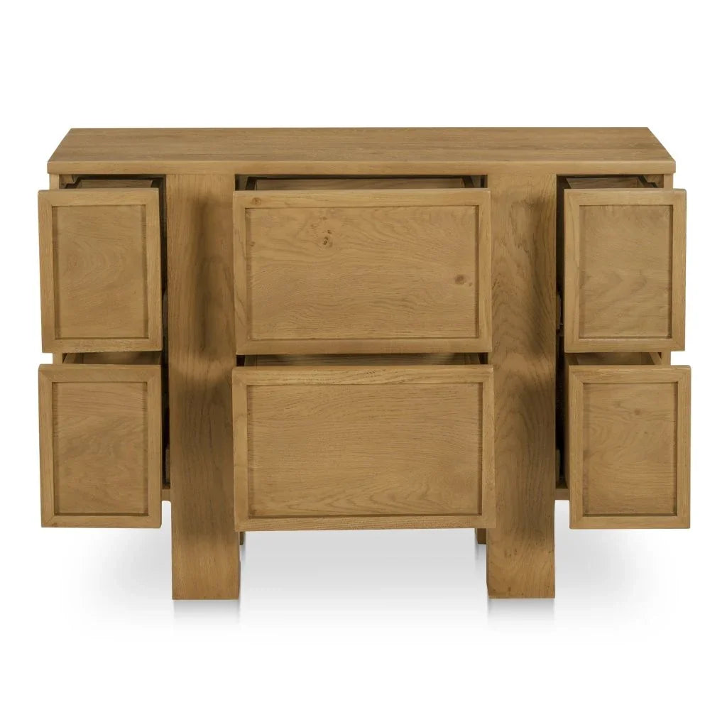 Henley Brown Solid Oak Drawer Nightstand - LOOMLAN - Moe's Home - Nightstands