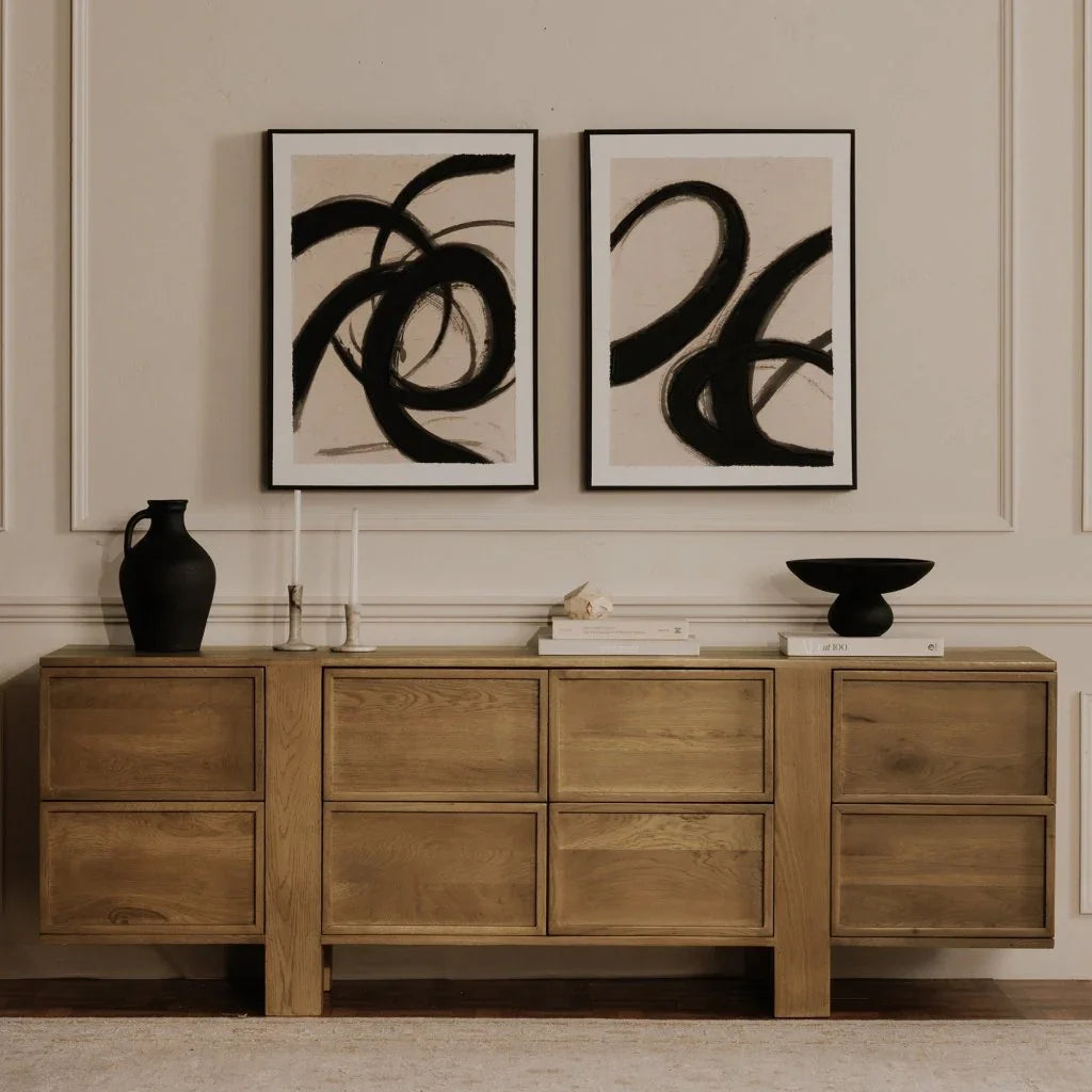 Henley Brown Solid Oak Eight Drawer Dresser - LOOMLAN - Moe's Home - Dressers