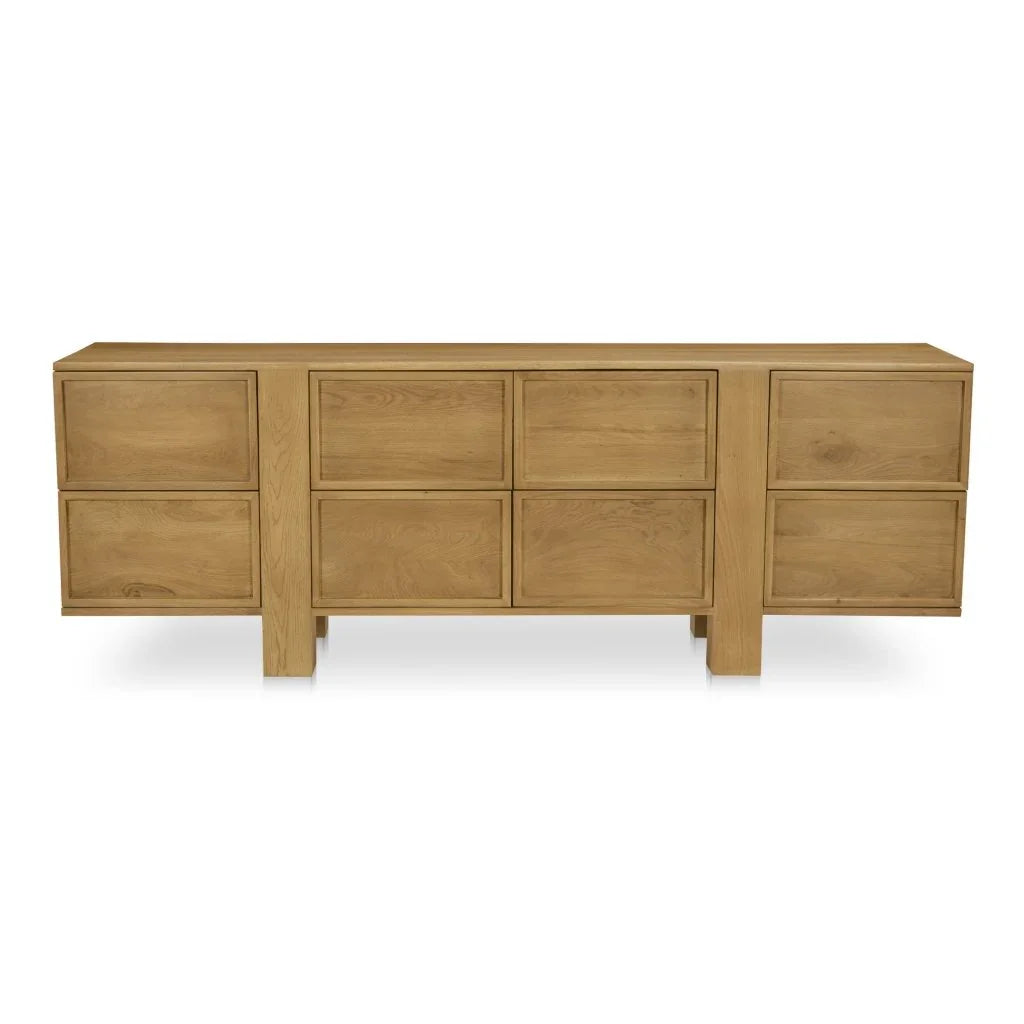 Henley Brown Solid Oak Eight Drawer Dresser - LOOMLAN - Moe's Home - Dressers