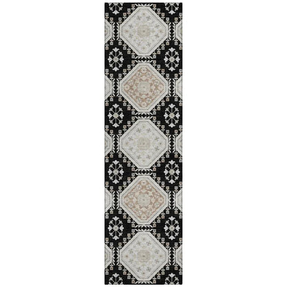Henriette Black Washable Indoor - Outdoor Rug - LOOMLAN - LOOMLAN Rugs - Outdoor Rugs