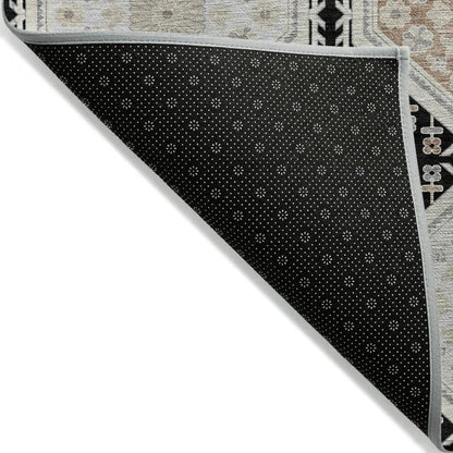 Henriette Black Washable Indoor - Outdoor Rug - LOOMLAN - LOOMLAN Rugs - Outdoor Rugs