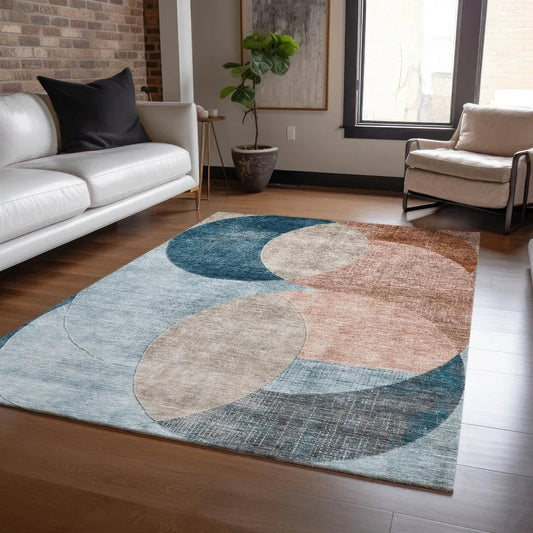 Henry Orange Washable Indoor - Outdoor Rug - LOOMLAN - LOOMLAN Rugs - Outdoor Rugs