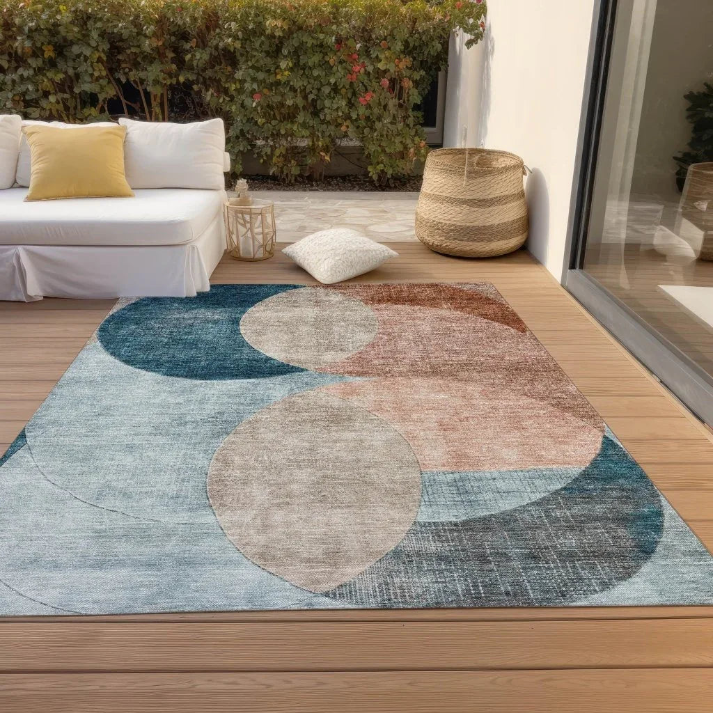 Henry Orange Washable Indoor - Outdoor Rug - LOOMLAN - LOOMLAN Rugs - Outdoor Rugs