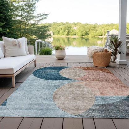 Henry Orange Washable Indoor - Outdoor Rug - LOOMLAN - LOOMLAN Rugs - Outdoor Rugs