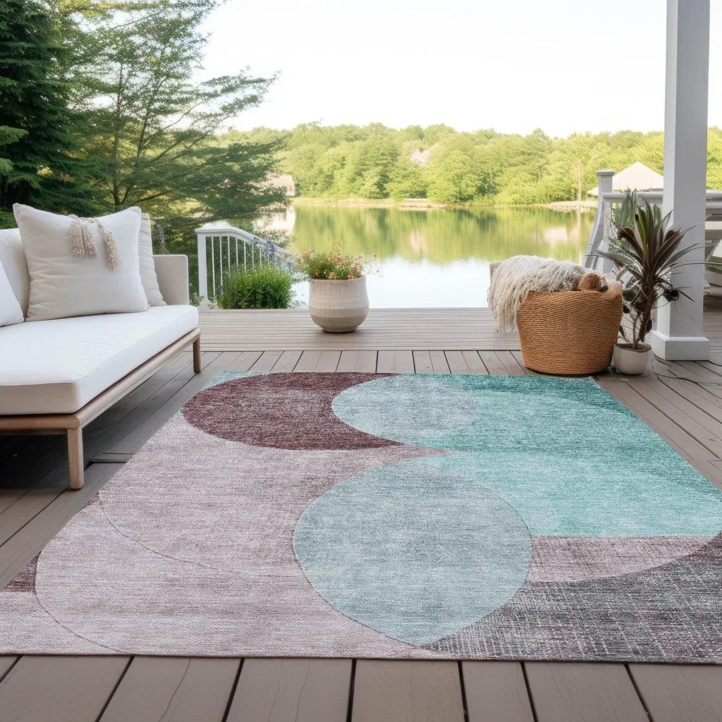 Henry Teal Washable Indoor - Outdoor Rug - LOOMLAN - LOOMLAN Rugs - Outdoor Rugs