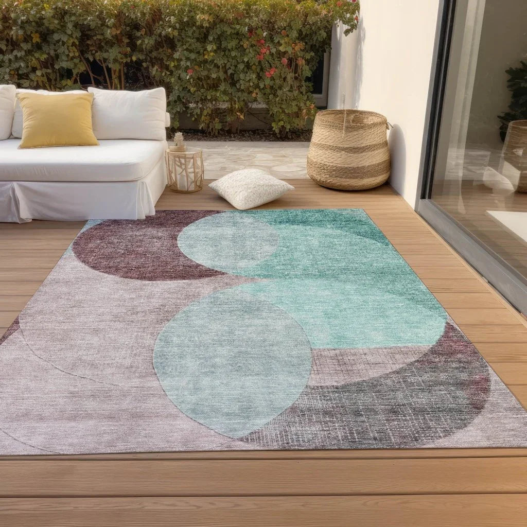 Henry Teal Washable Indoor - Outdoor Rug - LOOMLAN - LOOMLAN Rugs - Outdoor Rugs