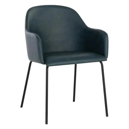 Hensley Leather Modern Dining Armchair - LOOMLAN - SUNPAN - Dining Chairs