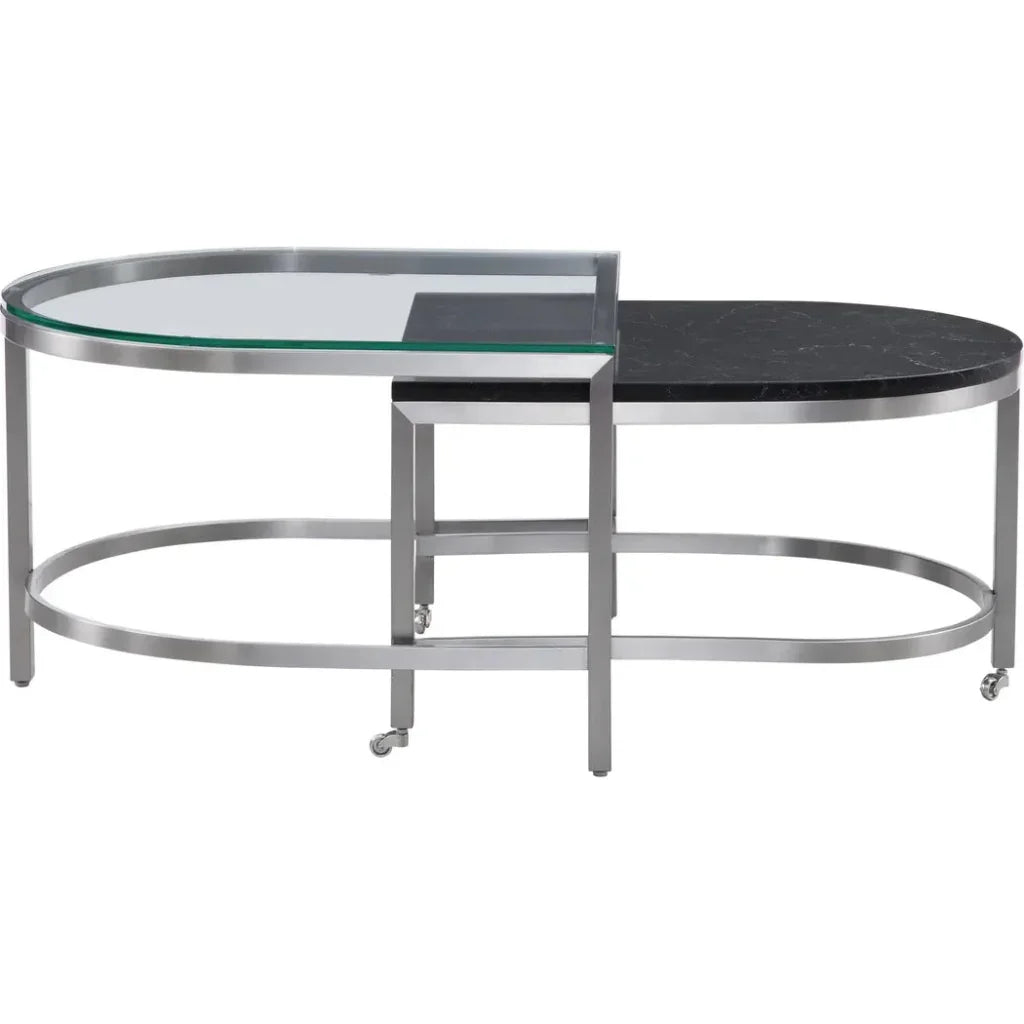 Hensley & Marble Black Bunching Cocktail Table - LOOMLAN - Bassett Mirror - Coffee Tables