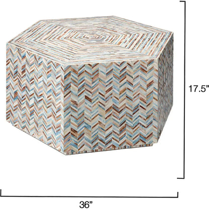 Hepburn Mother Of Pearl Hexagon Coffee Table - LOOMLAN - Jamie Young - Coffee Tables