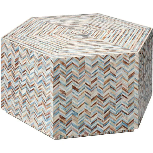 Hepburn Mother Of Pearl Hexagon Coffee Table - LOOMLAN - Jamie Young - Coffee Tables