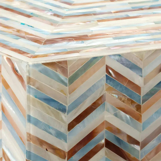 Hepburn Mother Of Pearl Hexagon Side Table - LOOMLAN - Jamie Young - Side Tables