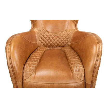 Hera Arm Chair Unique Leather Club Chair - LOOMLAN - Sarreid - Club Chairs