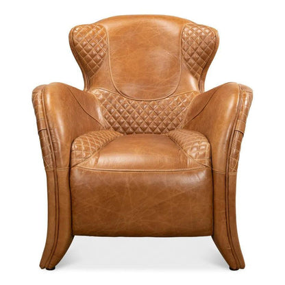 Hera Arm Chair Unique Leather Club Chair - LOOMLAN - Sarreid - Club Chairs