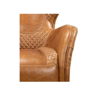 Hera Arm Chair Unique Leather Club Chair - LOOMLAN - Sarreid - Club Chairs