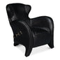 Hera Leather Black Arm Chair - LOOMLAN - Sarreid - Club Chairs