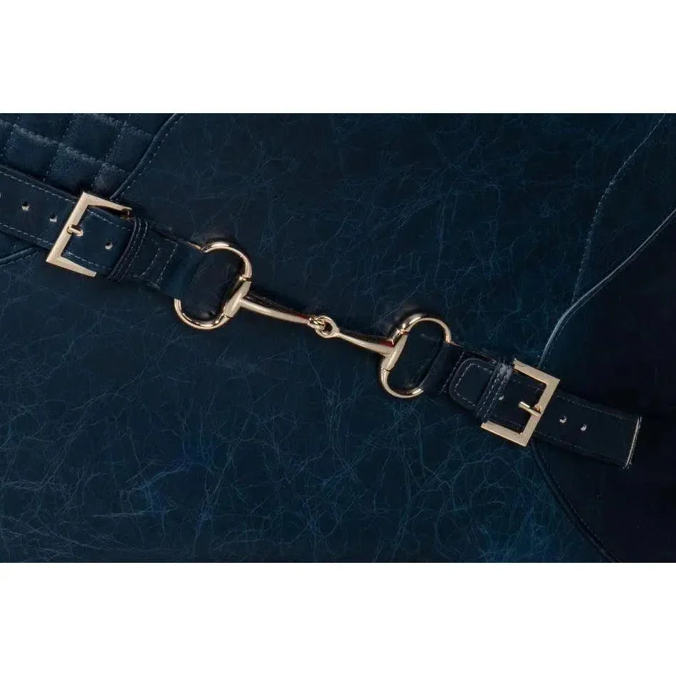 Hera Leather Blue Arm Chair - LOOMLAN - Sarreid - Club Chairs