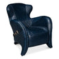 Hera Leather Blue Arm Chair - LOOMLAN - Sarreid - Club Chairs