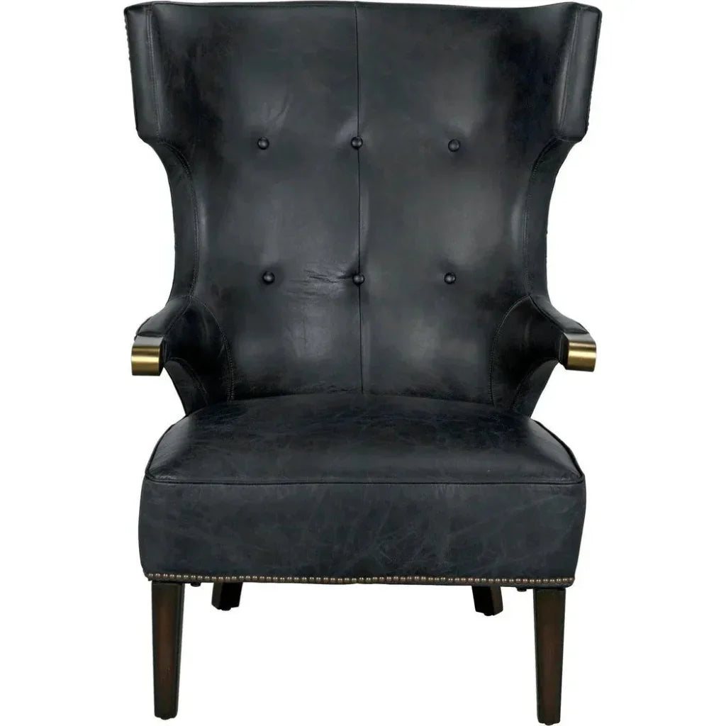 Heracles Chair, Leather - LOOMLAN - Noir - Accent Chairs