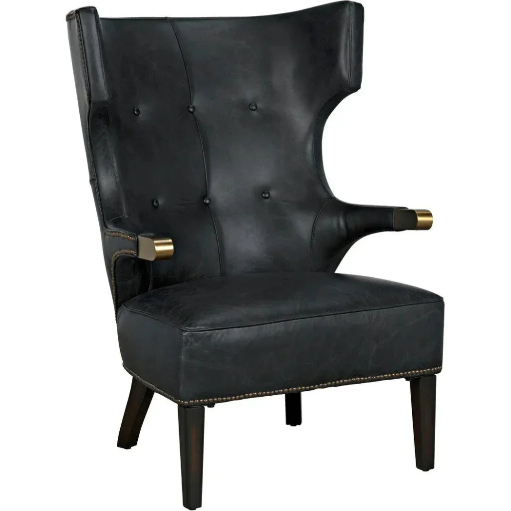 Heracles Chair, Leather - LOOMLAN - Noir - Accent Chairs