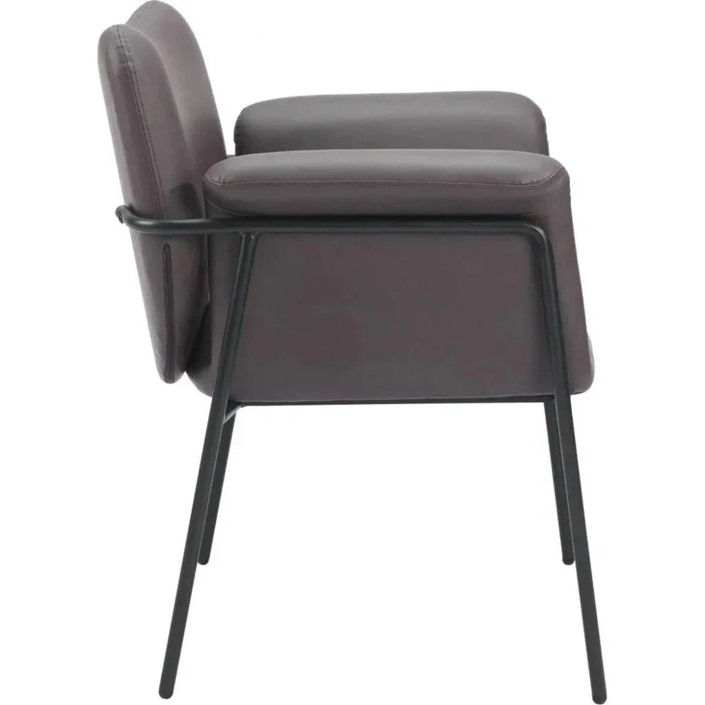 Heritage Wood & Steel Brown Accent Arm Chair - LOOMLAN - Zuo Modern - Accent Chairs