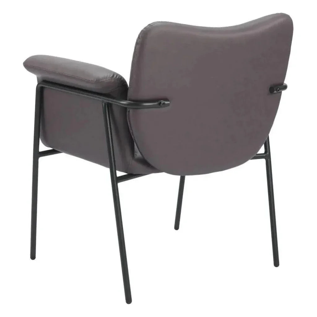 Heritage Wood & Steel Brown Accent Arm Chair - LOOMLAN - Zuo Modern - Accent Chairs