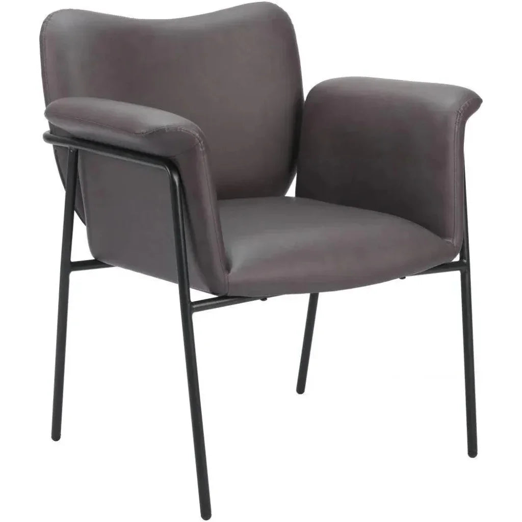 Heritage Wood & Steel Brown Accent Arm Chair - LOOMLAN - Zuo Modern - Accent Chairs