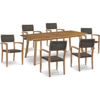 Herning Teak Outdoor Stacking Armchair 4PC-Outdoor Dining Chairs-HiTeak-LOOMLAN