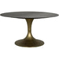 Herno Steel Round Dining Table With Brass-Dining Tables-Noir-LOOMLAN