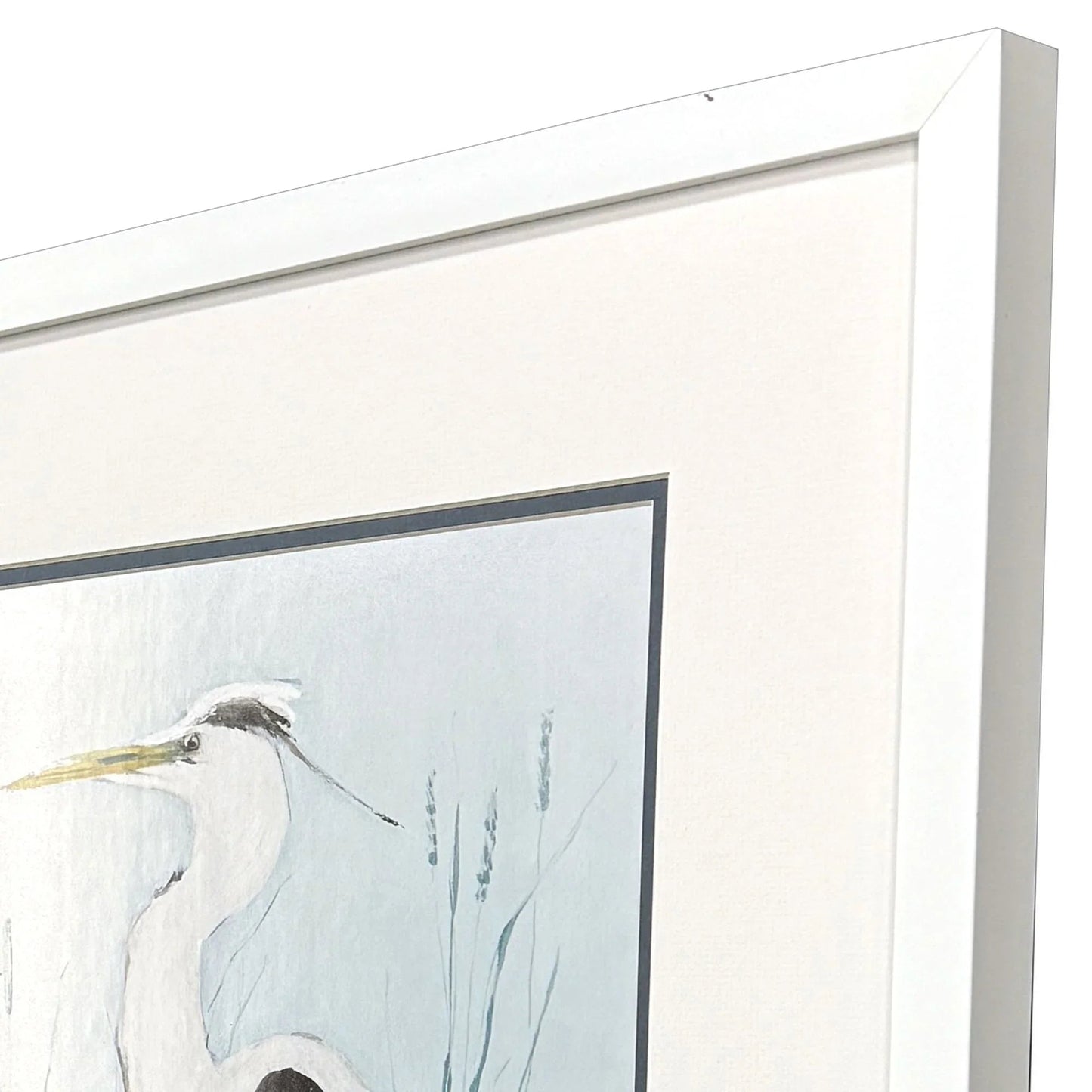 Heron on Blue Blue Framed Wall Art 2PC